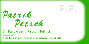 patrik petsch business card